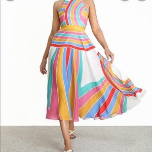 Zimmermann rainbow fiesta halter dress